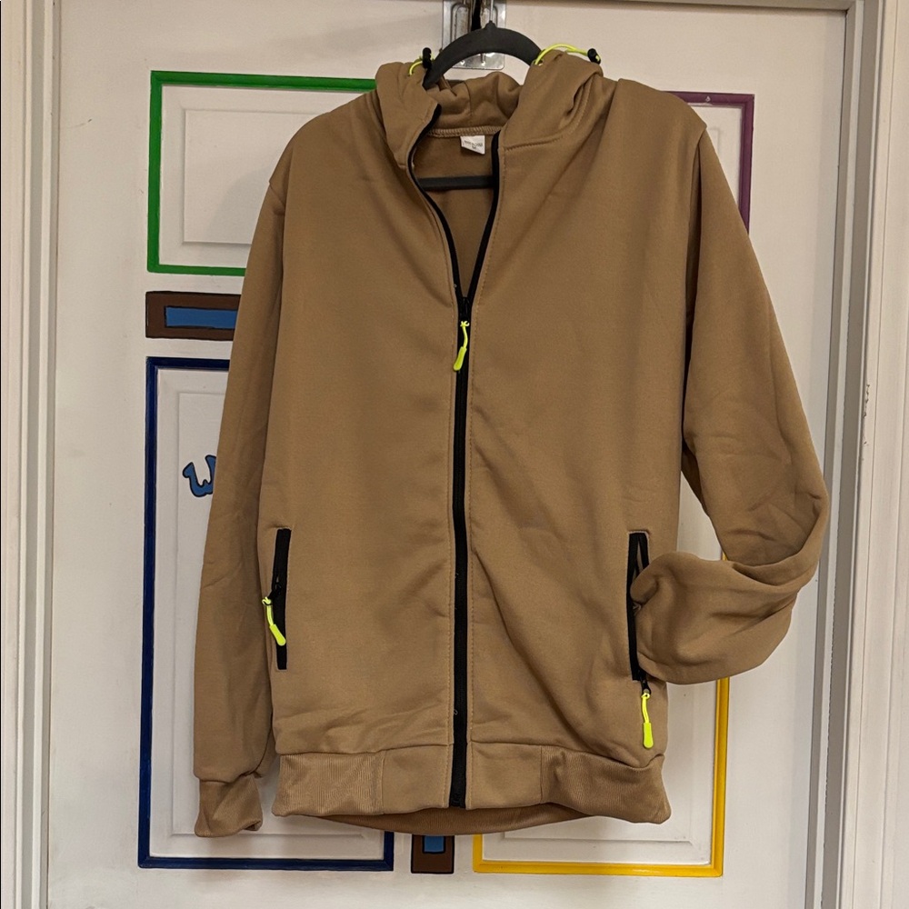 Men's Tan Hooded Jacket